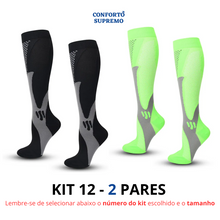 Carregar imagem no visualizador da galeria, Meias de Média Compressão 20-30 mmHg - (Promoção Kit com 2 pares)