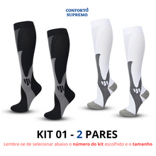 Carregar imagem no visualizador da galeria, Meias de Média Compressão 20-30 mmHg - (Promoção Kit com 2 pares)