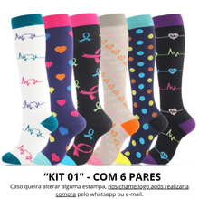 Carregar imagem no visualizador da galeria, Meias de Compressão Divertidas 20-30 mmHg (Pague 3 e Leve 6)