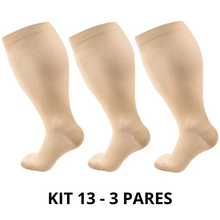 Carregar imagem no visualizador da galeria, Meias de Compressão Suprema Plus Size 20-30 mmHg - Kit 3 pares