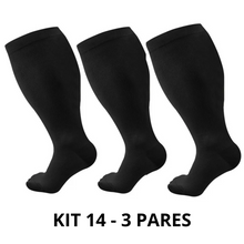 Carregar imagem no visualizador da galeria, Meias de Compressão Suprema Plus Size 20-30 mmHg - Kit 3 pares