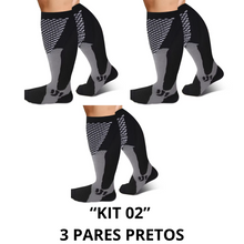 Carregar imagem no visualizador da galeria, Meias de Compressão Suprema Plus Size 20-30mmHg - Kit 3 pares