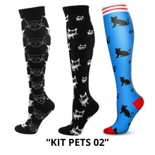 Carregar imagem no visualizador da galeria, Meias de Compressão Divertidas 20-30 mmHg - Kit 3 pares