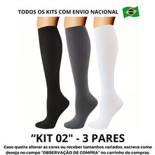 Carregar imagem no visualizador da galeria, Meias de Compressão Neutras 20-30 mmHg - Kit 3 pares