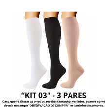 Carregar imagem no visualizador da galeria, Meias de Compressão Neutras 20-30 mmHg - Kit 3 pares