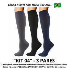 Carregar imagem no visualizador da galeria, Meias de Compressão Neutras 20-30 mmHg - Kit 3 pares