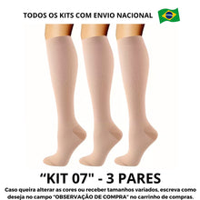 Carregar imagem no visualizador da galeria, Meias de Compressão Neutras 20-30 mmHg - Kit 3 pares