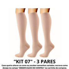 Carregar imagem no visualizador da galeria, Meias de Compressão Neutras 20-30 mmHg - Kit 3 pares