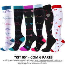 Carregar imagem no visualizador da galeria, Meias de Compressão Divertidas 20-30 mmHg (Pague 3 e Leve 6)