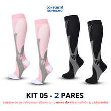 Carregar imagem no visualizador da galeria, Meias de Média Compressão 20-30 mmHg - (Promoção Kit com 2 pares)