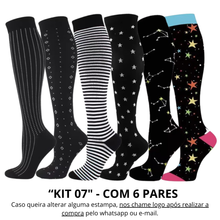 Carregar imagem no visualizador da galeria, Meias de Compressão Divertidas 20-30 mmHg (Pague 3 e Leve 6)