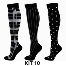 Carregar imagem no visualizador da galeria, Meias de Compressão Divertidas 20-30 mmHg - Kit 3 pares