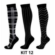 Carregar imagem no visualizador da galeria, Meias de Compressão Divertidas 20-30 mmHg - Kit 3 pares