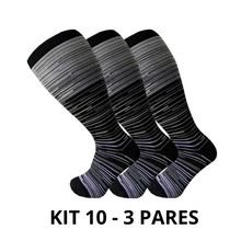 Carregar imagem no visualizador da galeria, Meias de Compressão Suprema Plus Size 20-30 mmHg - Kit 3 pares