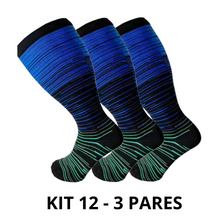 Carregar imagem no visualizador da galeria, Meias de Compressão Suprema Plus Size 20-30 mmHg - Kit 3 pares