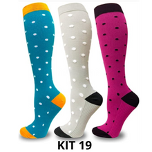 Carregar imagem no visualizador da galeria, Meias de Compressão Divertidas 20-30 mmHg - Kit 3 pares