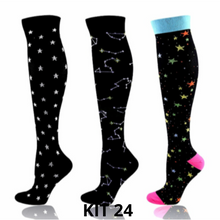 Carregar imagem no visualizador da galeria, Meias de Compressão Divertidas 20-30 mmHg - Kit 3 pares