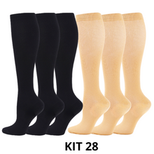 Carregar imagem no visualizador da galeria, Meias de Compressão Neutras 20-30 mmHg - Kit 6 pares