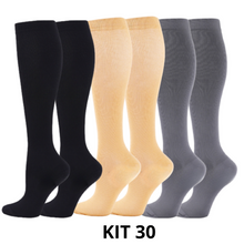 Carregar imagem no visualizador da galeria, Meias de Compressão Neutras 20-30 mmHg - Kit 6 pares
