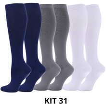 Carregar imagem no visualizador da galeria, Meias de Compressão Neutras 20-30 mmHg - Kit 6 pares