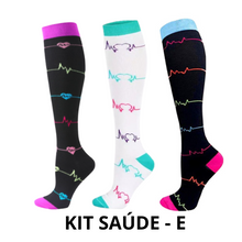 Carregar imagem no visualizador da galeria, Meias de Compressão Divertidas 20-30 mmHg - Kit 3 pares