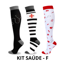 Carregar imagem no visualizador da galeria, Meias de Compressão Divertidas 20-30 mmHg - Kit 3 pares