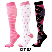 Carregar imagem no visualizador da galeria, Meias de Compressão Divertidas 20-30 mmHg - Kit 3 pares